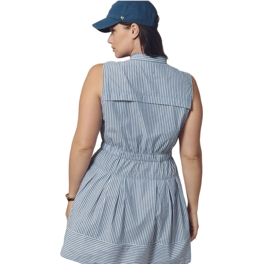 Anthropologie Maeve Sleeveless V-Neck Fit & Flare Shirtdress_9
